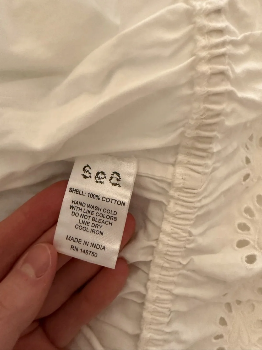 Sea New York White Eyelet Tie-Front Puff Sleeve Blouse - Picture 8 of 8